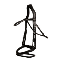 Bridon Muserolle Moyenne Combinée Cuir Souple Dy'on Noir