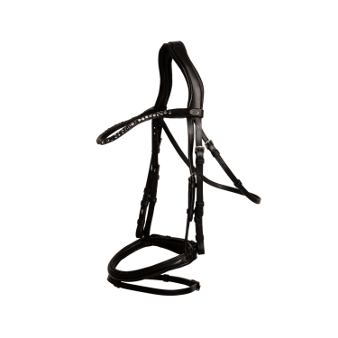 Bridon Muserolle Moyenne Combinée Cuir Souple Dy'on Noir Bridon Muserolle Moyenne Combinée Cuir Souple Dy'on Noir