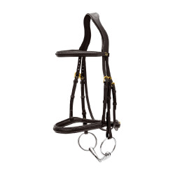 Bridon Muserolle Tressée sans Sous-barbe Dy'on Noir