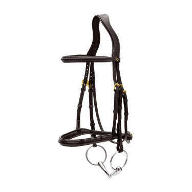 Bridon Muserolle Tressée sans Sous-barbe Dy'on Noir