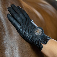 Gants d'équitation Kentucky Grip et Paillettes Noir