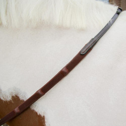 Rênes Caoutchouc Dy'on 1/2 avec 7 arrêtoirs intégrés Marron