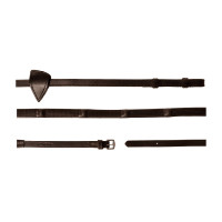 Rênes Caoutchouc Dy'on 1/2 avec 7 arrêtoirs intégrés Marron