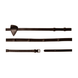 Rênes Caoutchouc Dy'on 1/2 avec 7 arrêtoirs intégrés Marron Rênes Caoutchouc Dy'on 1/2 avec 7 arrêtoirs intégrés Marron