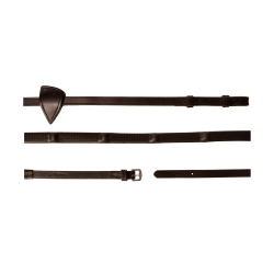 Rênes Caoutchouc Dy'on 1/2 avec 7 arrêtoirs intégrés Marron