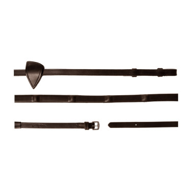 Rênes Caoutchouc Dy'on 1/2 avec 7 arrêtoirs intégrés Marron Rênes Caoutchouc Dy'on 1/2 avec 7 arrêtoirs intégrés Marron