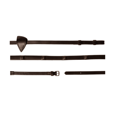 Rênes Caoutchouc Dy'on 1/2 avec 7 arrêtoirs intégrés Marron