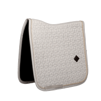 Tapis de selle Kentucky Velvet Dressage Printing Gris / blanc Tapis de selle Kentucky Velvet Dressage Printing Gris / blanc