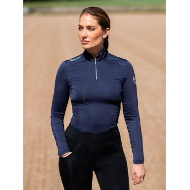 Base Layer Equestrian Stockholm Air Breeze Sunshirt femme Midnight blue Bleu marine