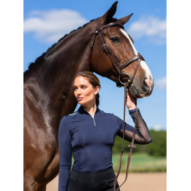 Base Layer Equestrian Stockholm Air Breeze Sunshirt femme Midnight blue Bleu marine