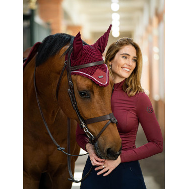 Bonnet anti-mouches Equestrian Stockholm Bordeaux