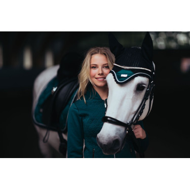 Bonnet anti-mouches Equestrian Stockholm Émeraude Vert Bonnet anti-mouches Equestrian Stockholm Émeraude Vert