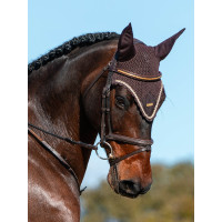 Bonnet anti-mouches Equestrian Stockholm Tout noir scintillant