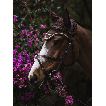 Bonnet anti-mouches Equestrian Stockholm Marron doré