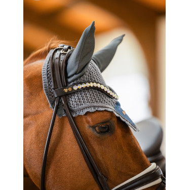 Bonnet anti-mouches Equestrian Stockholm Bleu métallisé Bonnet anti-mouches Equestrian Stockholm Bleu métallisé