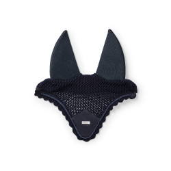 Bonnet anti-mouches Equestrian Stockholm anti-bruit Marine argent Bleu marine