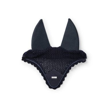 Bonnet anti-mouches Equestrian Stockholm anti-bruit Marine argent Bleu marine