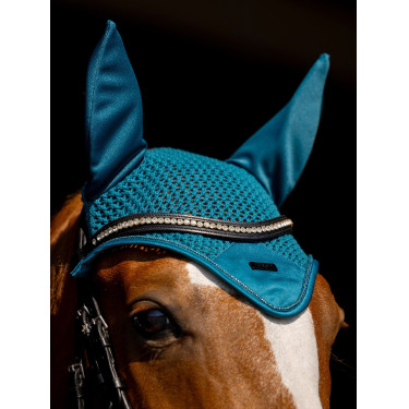 Bonnet anti-mouches Equestrian Stockholm modern Teal blue Bleu