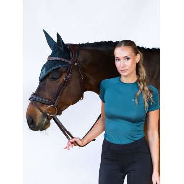 Bonnet anti-mouches Equestrian Stockholm modern Teal blue Bleu