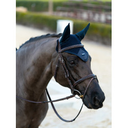 Bonnet anti-mouches Equestrian Stockholm Performance anti-bruit Marine sportif Bleu marine