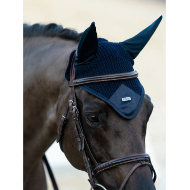 Bonnet anti-mouches Equestrian Stockholm Performance anti-bruit Marine sportif Bleu marine