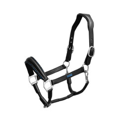 Licol en cuir Equestrian Stockholm anatomic scintillant Prairie bleu