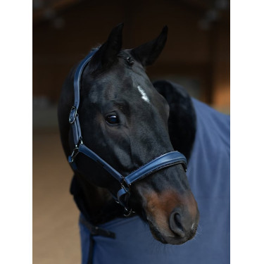 Licol en cuir Equestrian Stockholm anatomic scintillant Venise sombre Bleu