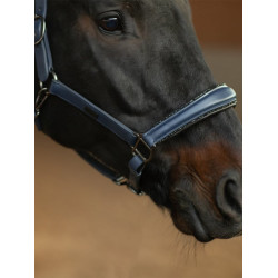 Licol en cuir Equestrian Stockholm anatomic scintillant Venise sombre Bleu