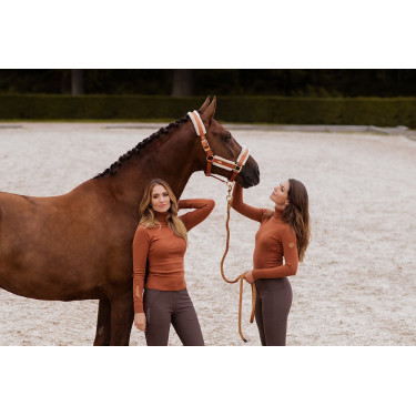 Licol et longe Equestrian Stockholm avec fourrure Bronze or