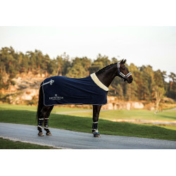 Licol et longe Equestrian Stockholm avec fourrure Marine Bleu marine