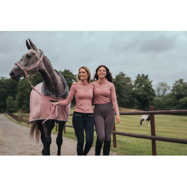 Licol et longe Equestrian Stockholm avec fourrure Rose