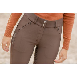 Pantalon d'équitation Equestrian Stockholm Elite femme Marron moyen