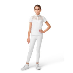 Polo de concours Equestrian Stockholm Cristal Champion Young Rider Blanc