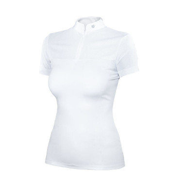 Polo de concours Equestrian Stockholm Divine Motion femme manches courtes Germany Blanc