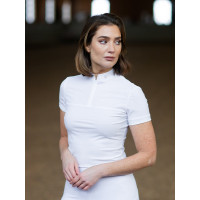 Polo de concours Equestrian Stockholm Divine Motion femme manches courtes Germany Blanc Polo de concours Equestrian Stockholm Divine Motion femme manches courtes Germany Blanc