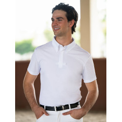 Polo de concours Equestrian Stockholm Divine Motion homme manches courtes Blanc Polo de concours Equestrian Stockholm Divine Motion homme manches courtes Blanc