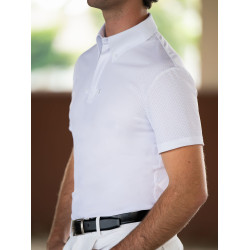 Polo de concours Equestrian Stockholm Divine Motion homme manches courtes Blanc Polo de concours Equestrian Stockholm Divine Motion homme manches courtes Blanc