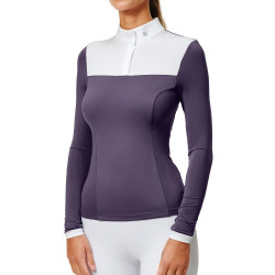 Polo de concours Equestrian Stockholm Fine Line femme Violet sombre Polo de concours Equestrian Stockholm Fine Line femme Violet sombre