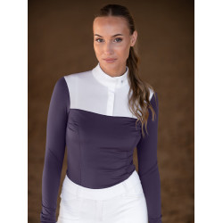 Polo de concours Equestrian Stockholm Fine Line femme Violet sombre Polo de concours Equestrian Stockholm Fine Line femme Violet sombre