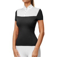 Polo de concours Equestrian Stockholm Revenew manches courtes femme Noir édition Polo de concours Equestrian Stockholm Revenew manches courtes femme Noir édition