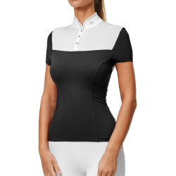Polo de concours Equestrian Stockholm Revenew manches courtes femme Noir édition Polo de concours Equestrian Stockholm Revenew manches courtes femme Noir édition
