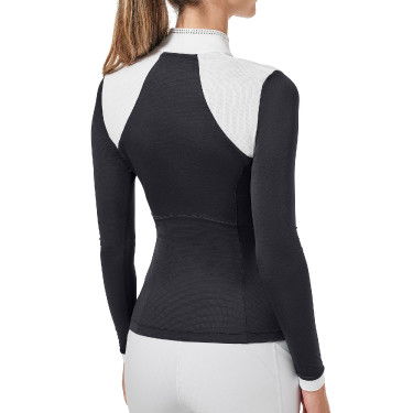 Polo de concours Equestrian Stockholm Revenew manches longues femme Océan sombre