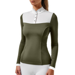 Polo de concours Equestrian Stockholm Revenew manches longues femme Vallée frappante Vert