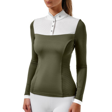 Polo de concours Equestrian Stockholm Revenew manches longues femme Vallée frappante Vert