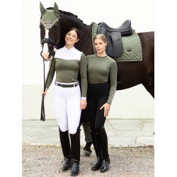 Polo de concours Equestrian Stockholm Revenew manches longues femme Vallée frappante Vert