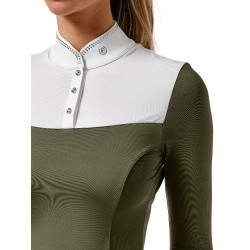 Polo de concours Equestrian Stockholm Revenew manches longues femme Vallée frappante Vert