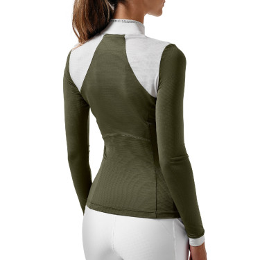 Polo de concours Equestrian Stockholm Revenew manches longues femme Vallée frappante Vert