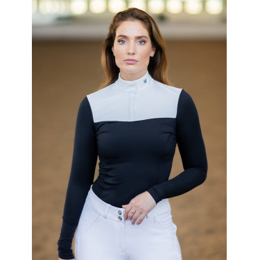 Polo de concours manches longues Equestrian Stockholm refined femme Marine Bleu marine Polo de concours manches longues Equestrian Stockholm refined femme Marine Bleu marine