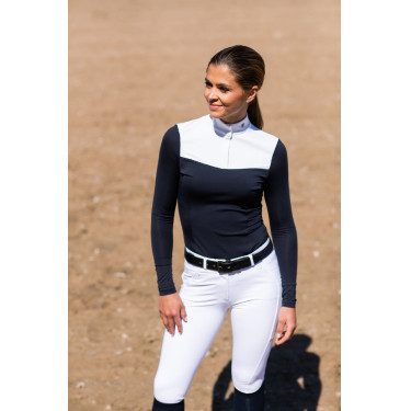 Polo de concours manches longues Equestrian Stockholm refined femme Marine Bleu marine Polo de concours manches longues Equestrian Stockholm refined femme Marine Bleu marine