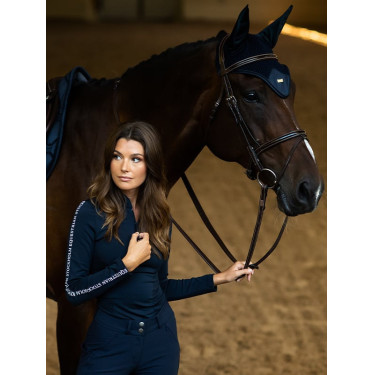 Polo manches longues Equestrian Stockholm Power femme Marine modern tech